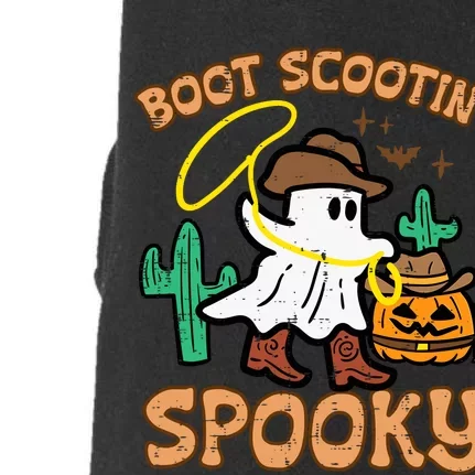 Boot Scootin Spooky Ghost Cowboy Funny Halloween Doggie 3-End Fleece Hoodie