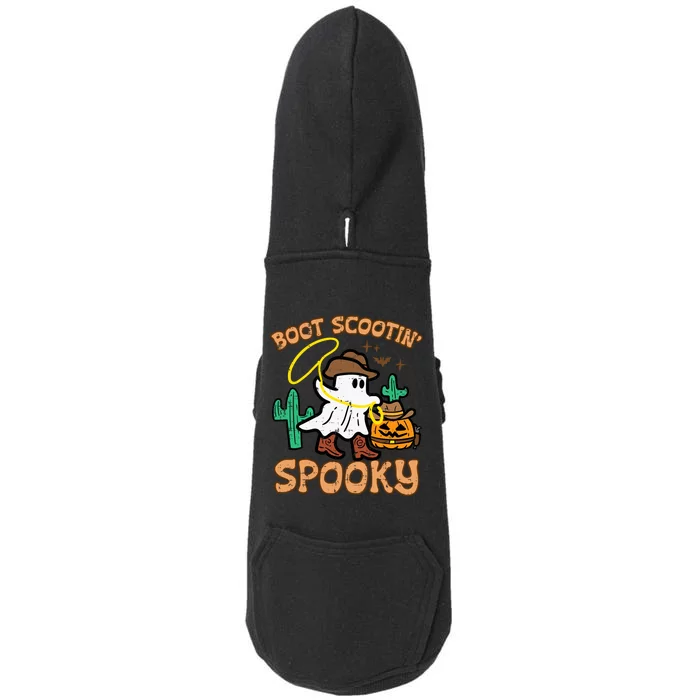 Boot Scootin Spooky Ghost Cowboy Funny Halloween Doggie 3-End Fleece Hoodie