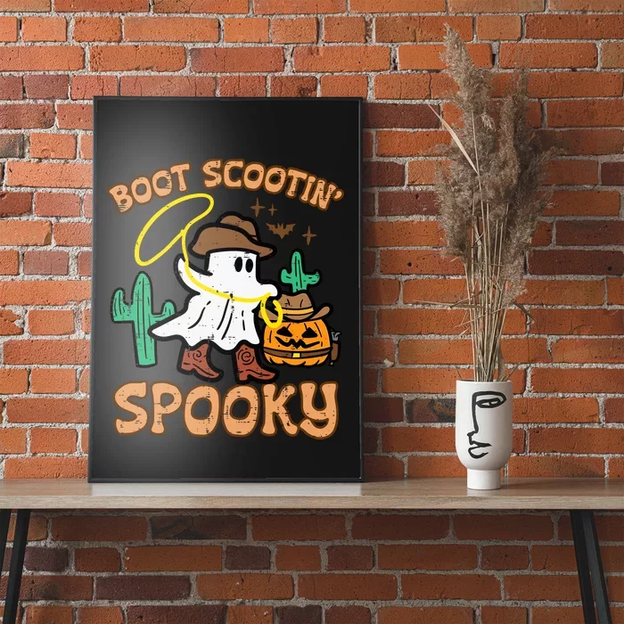 Boot Scootin Spooky Ghost Cowboy Funny Halloween Poster