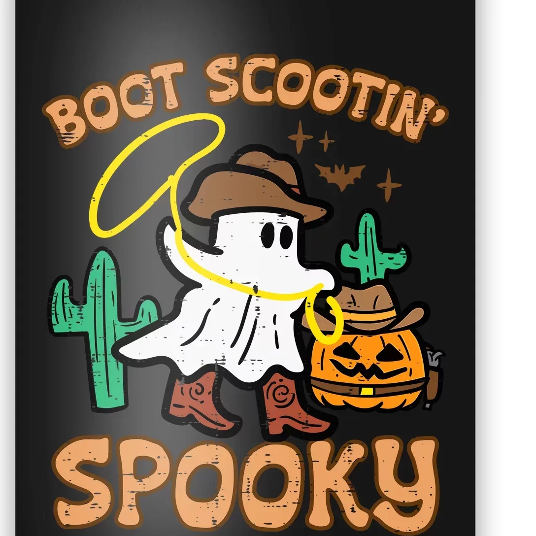 Boot Scootin Spooky Ghost Cowboy Funny Halloween Poster