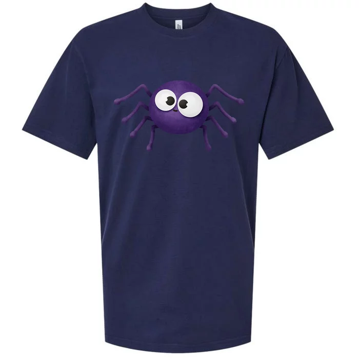 Blue Scary Spider Halloween Sueded Cloud Jersey T-Shirt