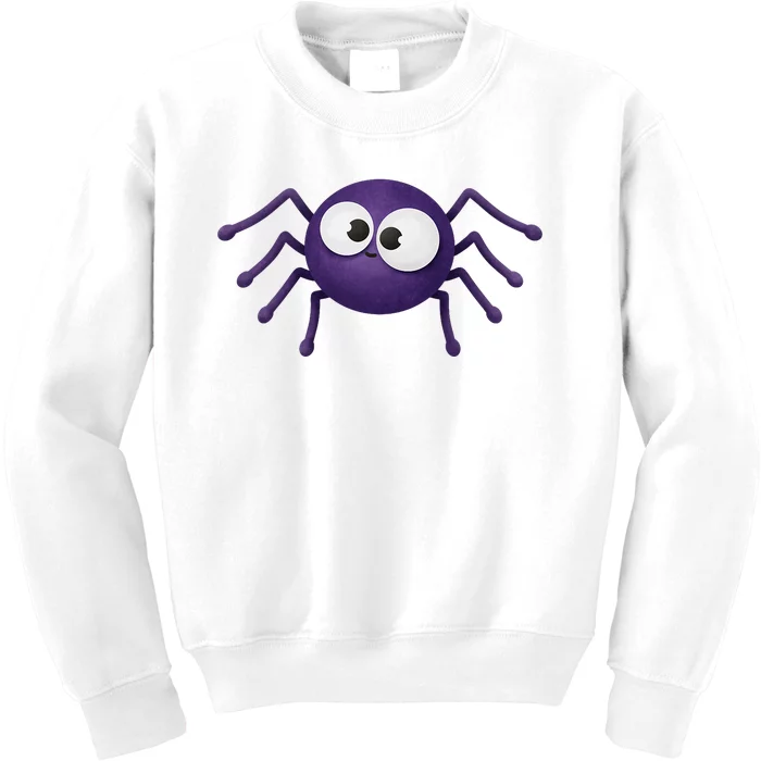 Blue Scary Spider Halloween Kids Sweatshirt