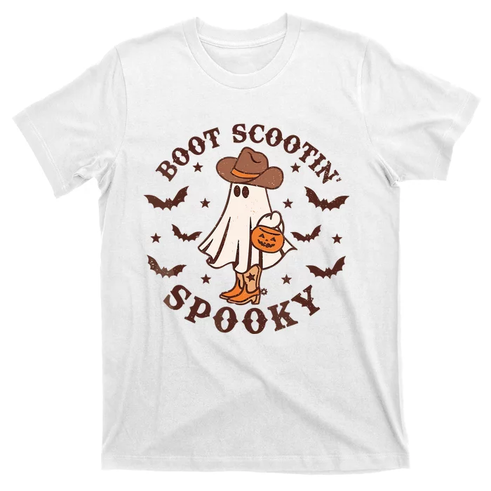 Boot Scootin Spooky Cowboy Ghost Western Halloween Cute Spooky T-Shirt