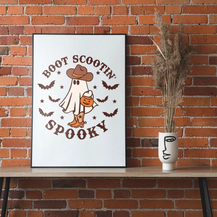 Boot Scootin Spooky Cowboy Ghost Western Halloween Cute Spooky Poster