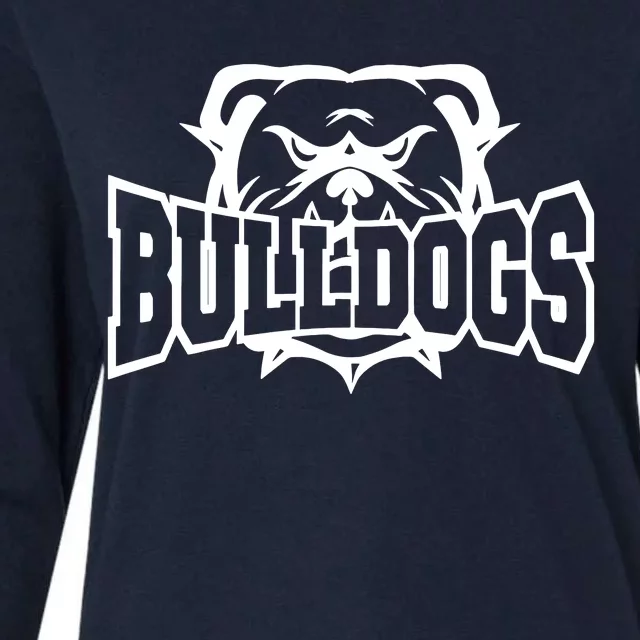 Bulldogs School Sports Fan Team Spirit Womens Cotton Relaxed Long Sleeve T-Shirt