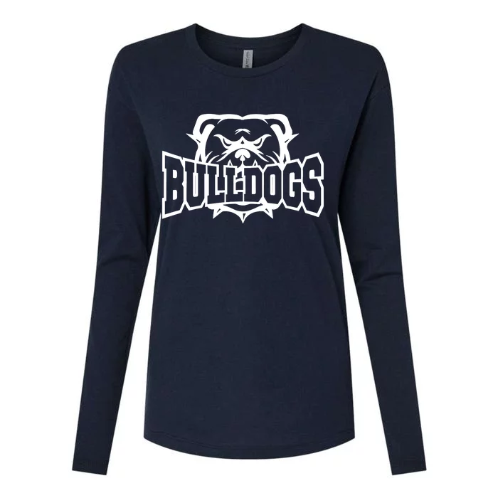 Bulldogs School Sports Fan Team Spirit Womens Cotton Relaxed Long Sleeve T-Shirt