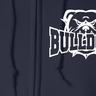 Bulldogs School Sports Fan Team Spirit Full Zip Hoodie