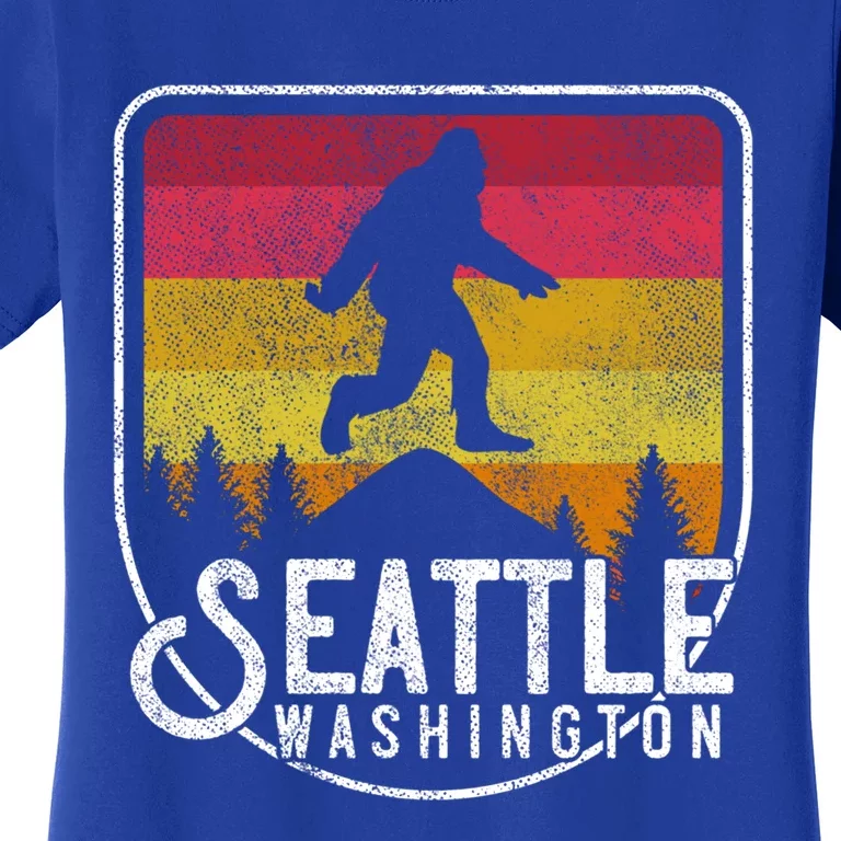 Bigfoot Sasquatch Seattle Washington Retro Hiking Outdoors Cute Gift Women's T-Shirt