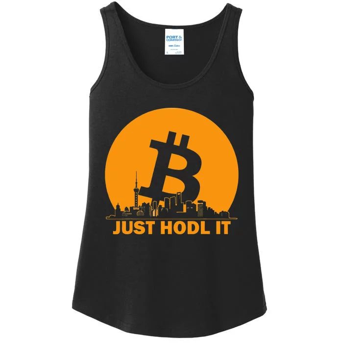 Bitcoin Shanghai Skyline Shanghai Bitcoin Maximalist Ladies Essential Tank