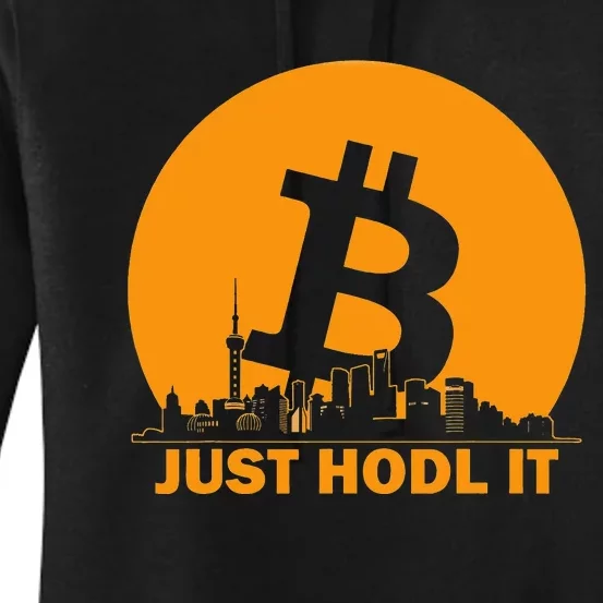 Bitcoin Shanghai Skyline Shanghai Bitcoin Maximalist Women's Pullover Hoodie