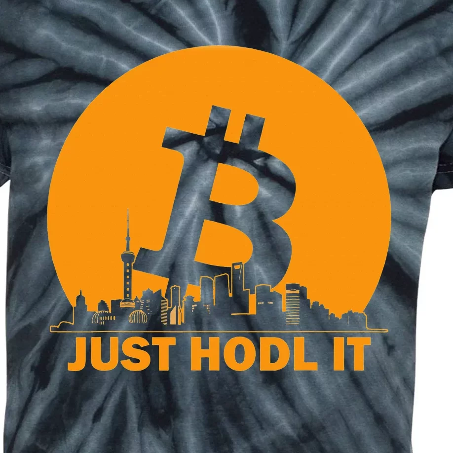 Bitcoin Shanghai Skyline Shanghai Bitcoin Maximalist Kids Tie-Dye T-Shirt