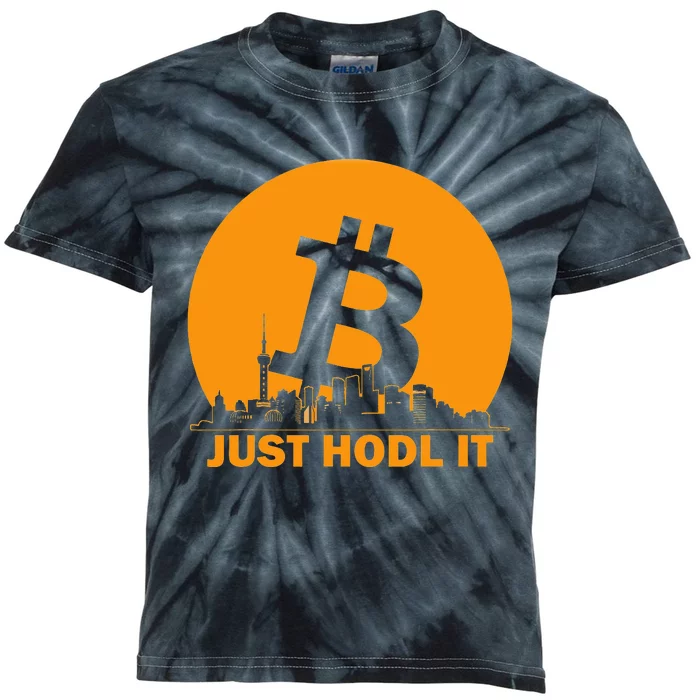 Bitcoin Shanghai Skyline Shanghai Bitcoin Maximalist Kids Tie-Dye T-Shirt