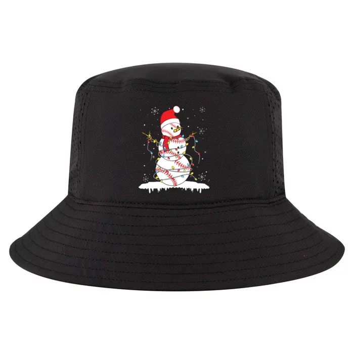 Baseball Snowman Santa Hat Christmas Baseball Player Gift Cool Comfort Performance Bucket Hat