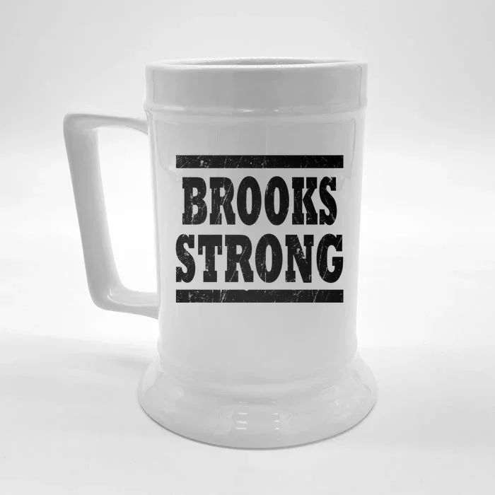 Brooks Strong Squad Family Reunion Last Name Team Custom Gift Front & Back Beer Stein