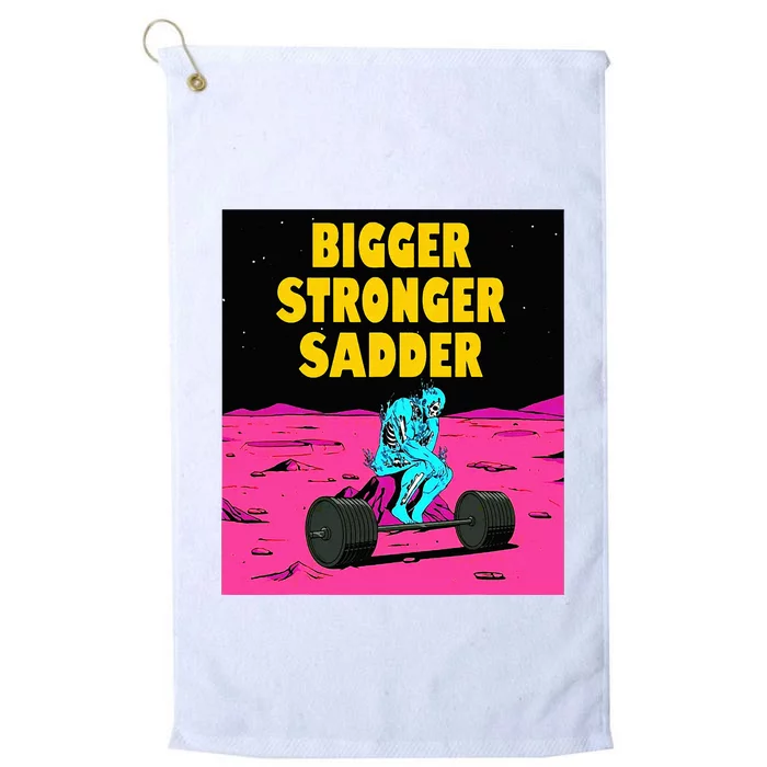 Bigger Stronger Sadder Weightlifting Bodybuilding Platinum Collection Golf Towel