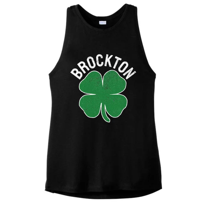 Brockton Shamrock St. Patrick's Day Saint Paddy's Irish Ladies Tri-Blend Wicking Tank