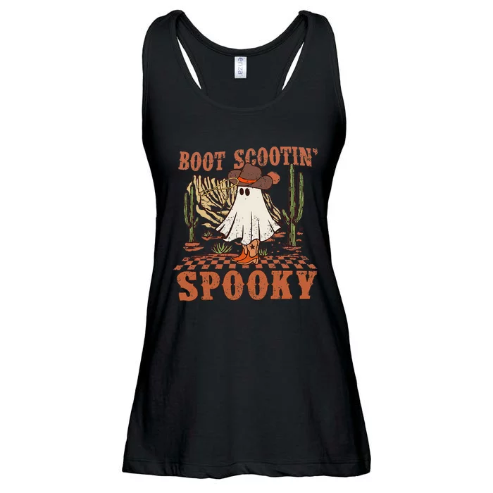 Boot Scootin Spooky Western Halloween Ghost Spooky Season Ladies Essential Flowy Tank