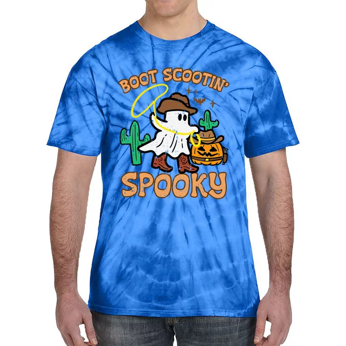 Boot S.cootin' Spooky Ghost Cowboy Funny Halloween Tie-Dye T-Shirt