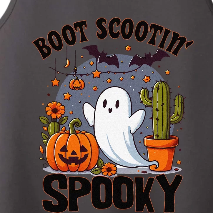 Boot Scootin Spooky Cowboy Halloween Ghost Cute Spooky Performance Tank