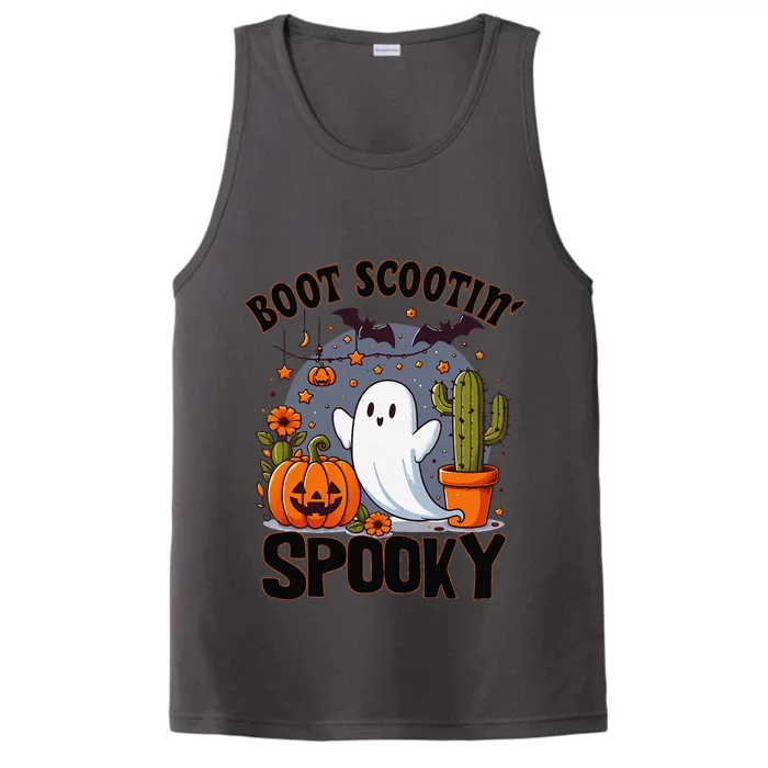 Boot Scootin Spooky Cowboy Halloween Ghost Cute Spooky Performance Tank