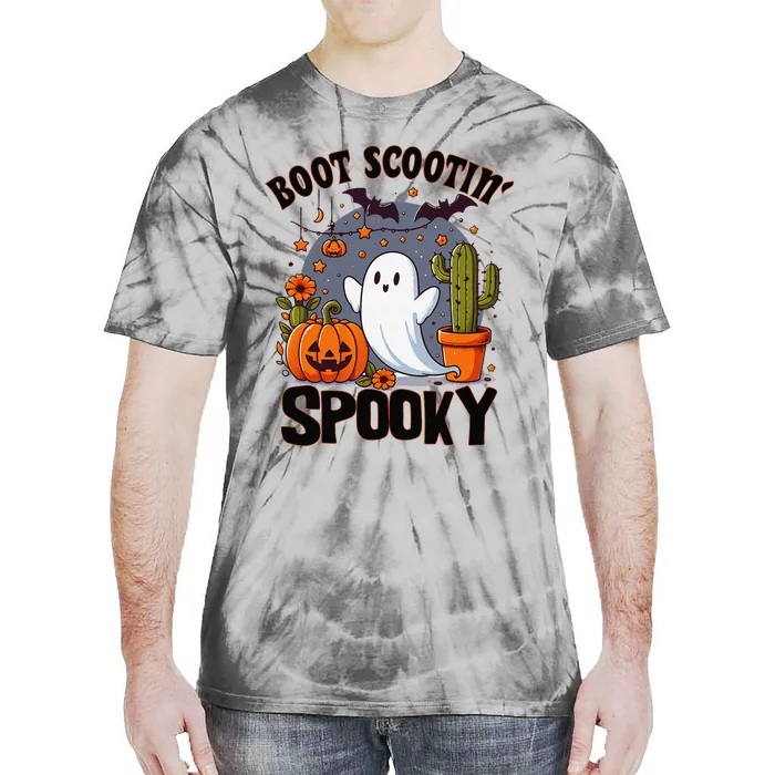 Boot Scootin Spooky Cowboy Halloween Ghost Cute Spooky Tie-Dye T-Shirt