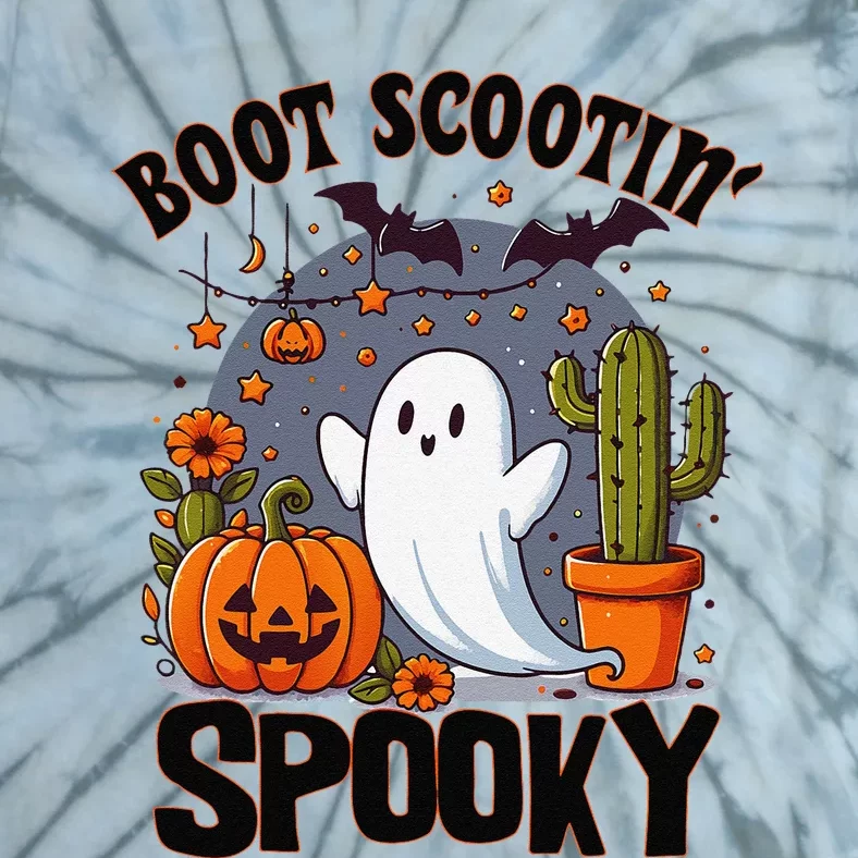 Boot Scootin Spooky Cowboy Halloween Ghost Cute Spooky Tie-Dye T-Shirt