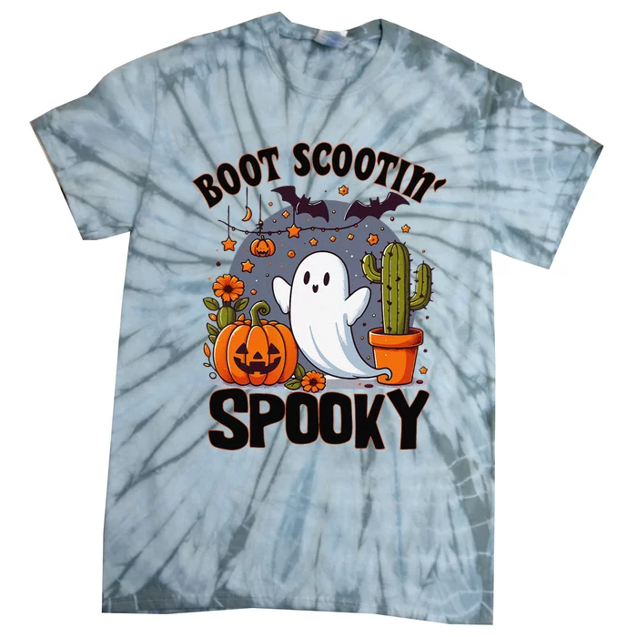 Boot Scootin Spooky Cowboy Halloween Ghost Cute Spooky Tie-Dye T-Shirt