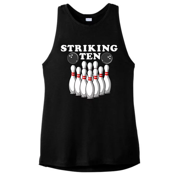 Bowling Striking Ten Ladies Tri-Blend Wicking Tank