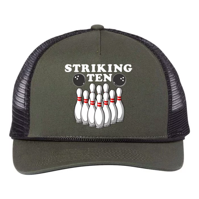 Bowling Striking Ten Retro Rope Trucker Hat Cap