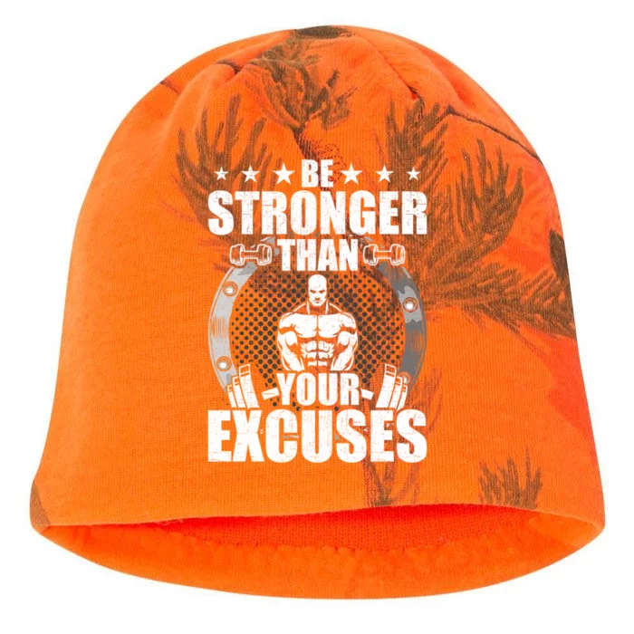 Be Stronger Than Your Excuses Bodybuilding Weightlifting Gift Kati - Camo Knit Beanie