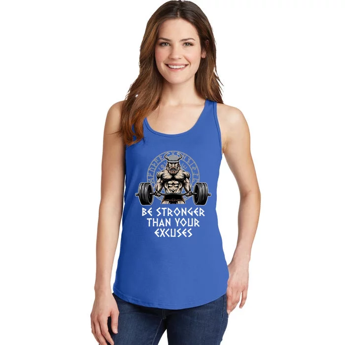 Be Stronger Than Your Excuses Workout Motivational Quote Gym Gift Ladies Essential Tank