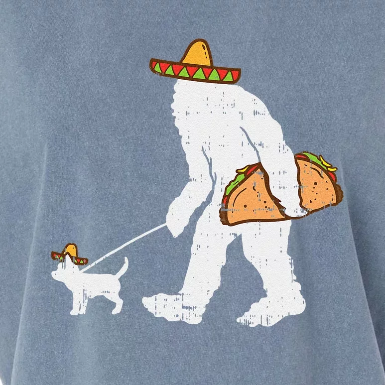 Bigfoot Sasquatch Taco Chihuahua Funny Cinco De Mayo Mexican Garment-Dyed Women's Muscle Tee