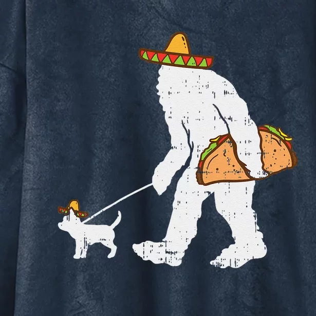 Bigfoot Sasquatch Taco Chihuahua Funny Cinco De Mayo Mexican Hooded Wearable Blanket