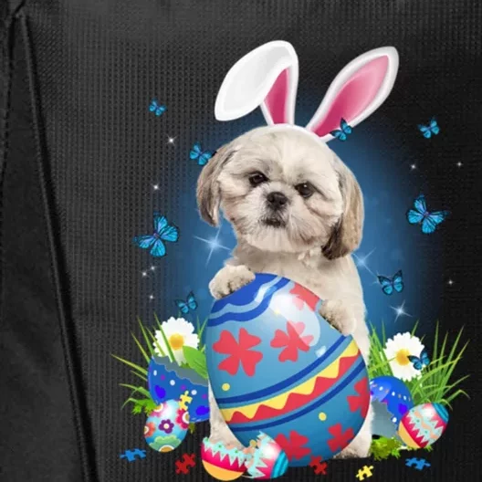 Bunny Shih Tzu With Egg Basket Easter Flower Hunting Egg Gift City Backpack