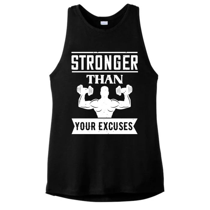 Be Stronger Than Your Excuses Motivational Quotes Gift Ladies Tri-Blend Wicking Tank