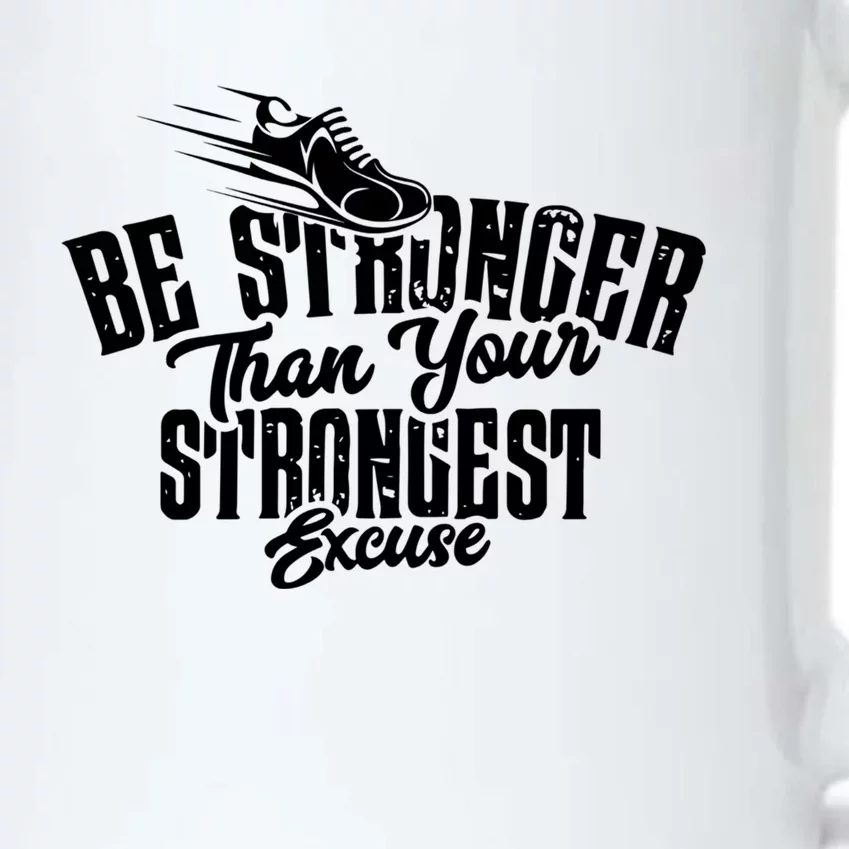 Be Stronger Than Your Strongest Excuse Running Motivation Funny Gift Black Color Changing Mug