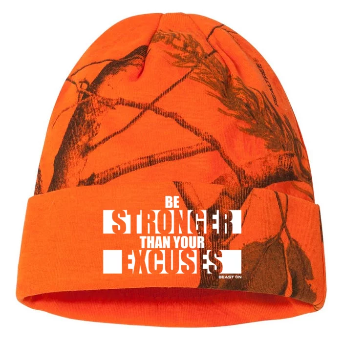 Be Stronger Than Your Excuses Fitness Design Gym Motivation Gift Kati - 12in Camo Beanie