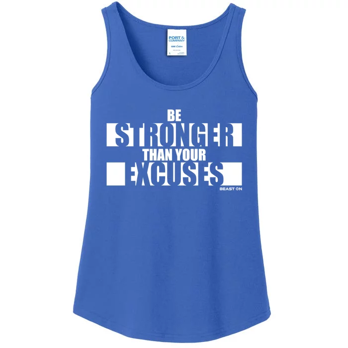 Be Stronger Than Your Excuses Fitness Design Gym Motivation Gift Ladies Essential Tank