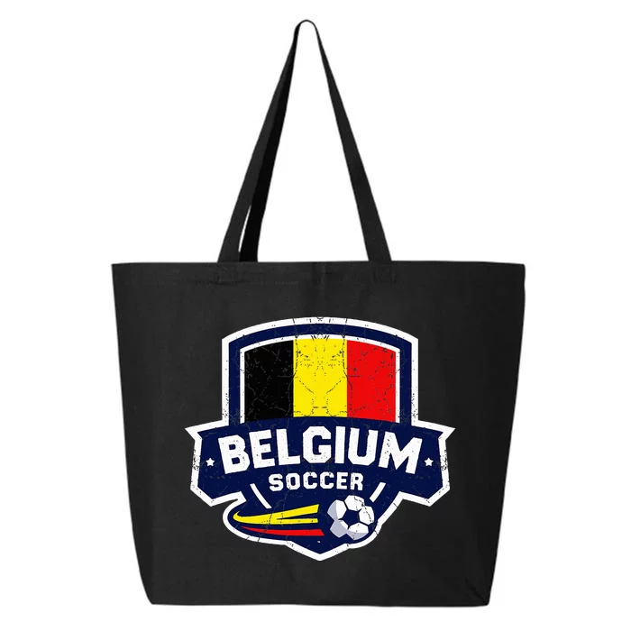 Belgium Soccer Team Lover Belgian Flag Patriotic 25L Jumbo Tote