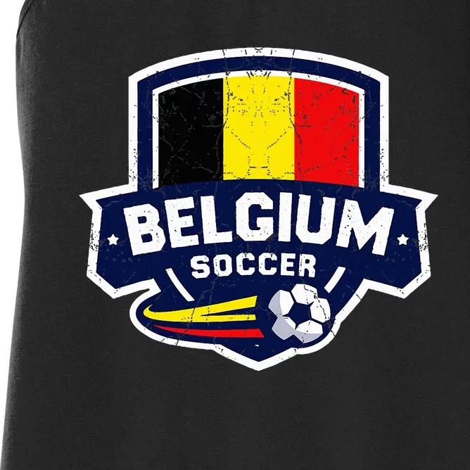 Belgium Soccer Team Lover Belgian Flag Patriotic Women's Racerback Tank