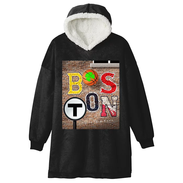 Boston Sports Teams Fan Football Baseball Hockey Basketball Hooded Wearable Blanket