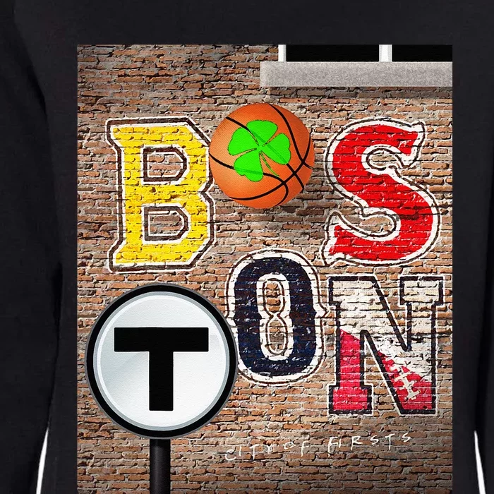 Boston Sports Teams Fan Football Baseball Hockey Basketball Womens California Wash Sweatshirt