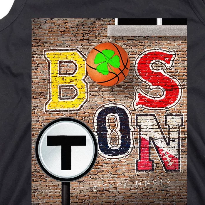 Boston Sports Teams Fan Football Baseball Hockey Basketball Tank Top