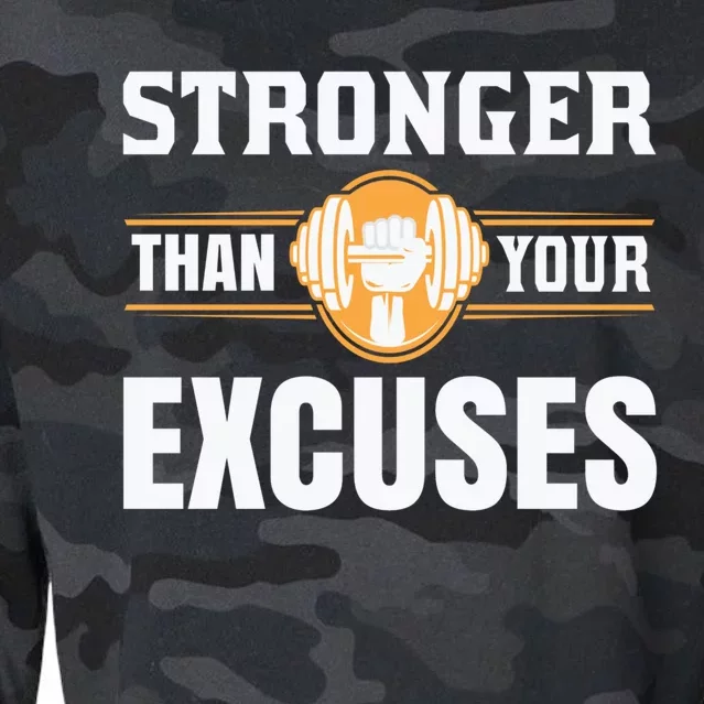 Be Stronger Than Your Excuses Motivational Quotes Cute Gift Cropped Pullover Crew