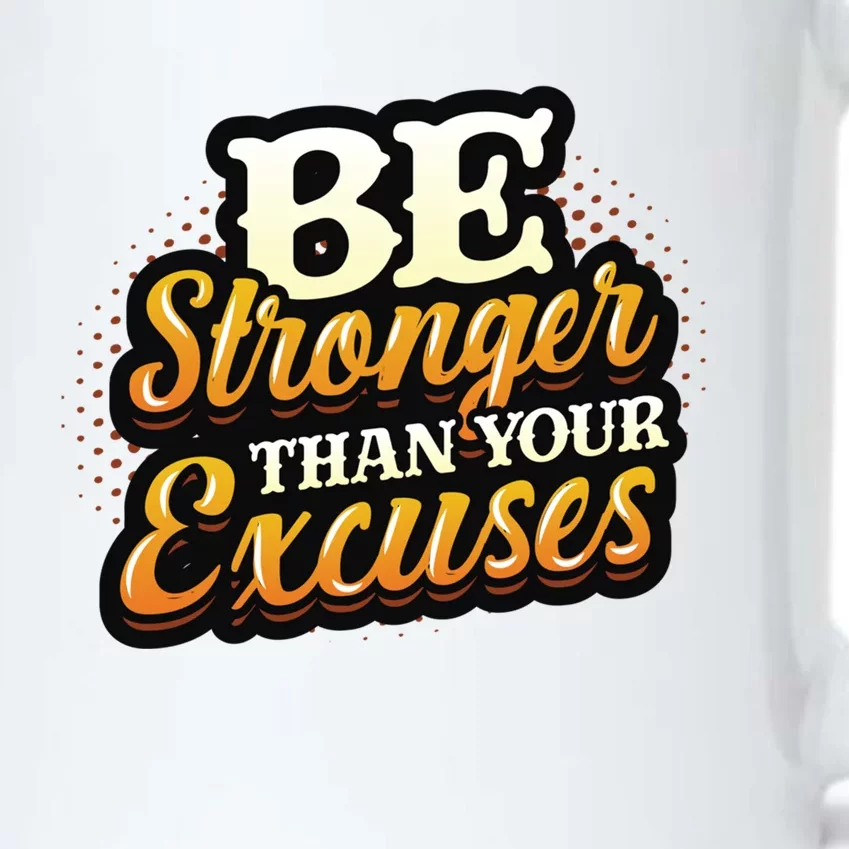 Be Stronger Than Your Excuses Fitness Gift Black Color Changing Mug