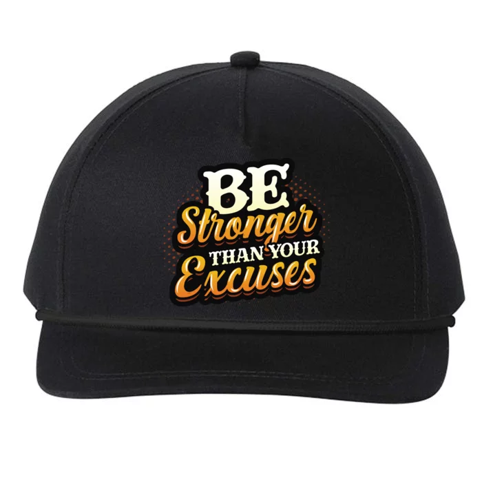 Be Stronger Than Your Excuses Fitness Gift Snapback Five-Panel Rope Hat