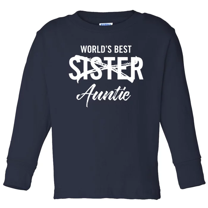 Best Sister To Aunt Pregnancy Announcement Toddler Long Sleeve Shirt