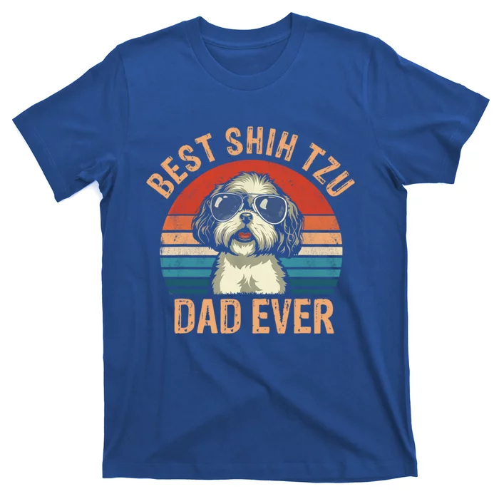 Best Shih Tzu Dad Ever Fathers Day Vintage Shih Tzu Lovers Great Gift T-Shirt