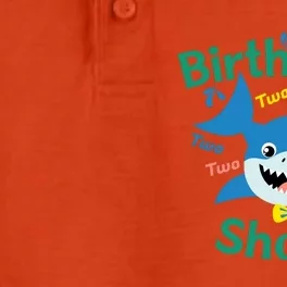 Birthday Shark Two Two Two 2nd Birthday Party Dry Zone Grid Performance Polo