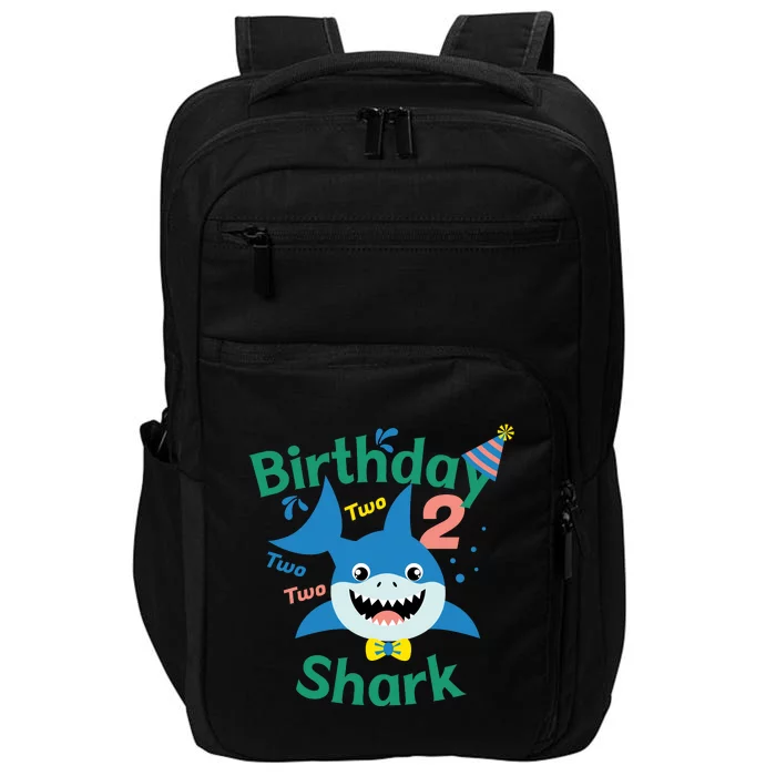 Birthday Shark Two Two Two 2nd Birthday Party Impact Tech Backpack